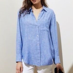C&C California Linen Shirt in Soft Blue